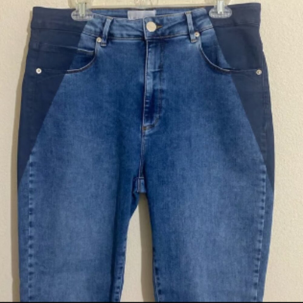 LOLA Jeans Women's Alexa-CCB High-Rise Skinny Blue Jeans w NAVY Coated Sides